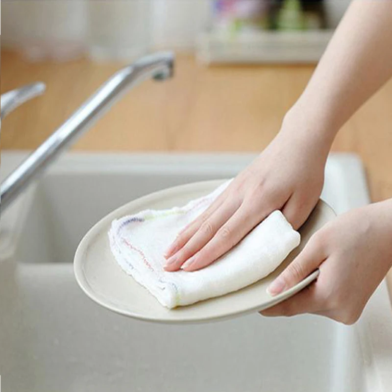 5 шт./лот Кухня Тряпкам хлопчатобумажной пряжи блюдо Полотенца