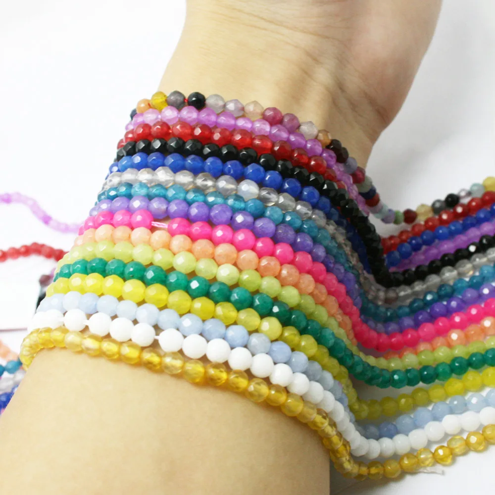 Бусины NiceBeads (85 шт./нитка = 1 партия) модные граненые круглые бусины 4 мм из