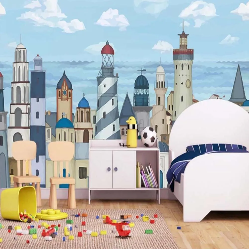 Европейская ручная роспись маяк картонная коробка детская комната гостиная 3D