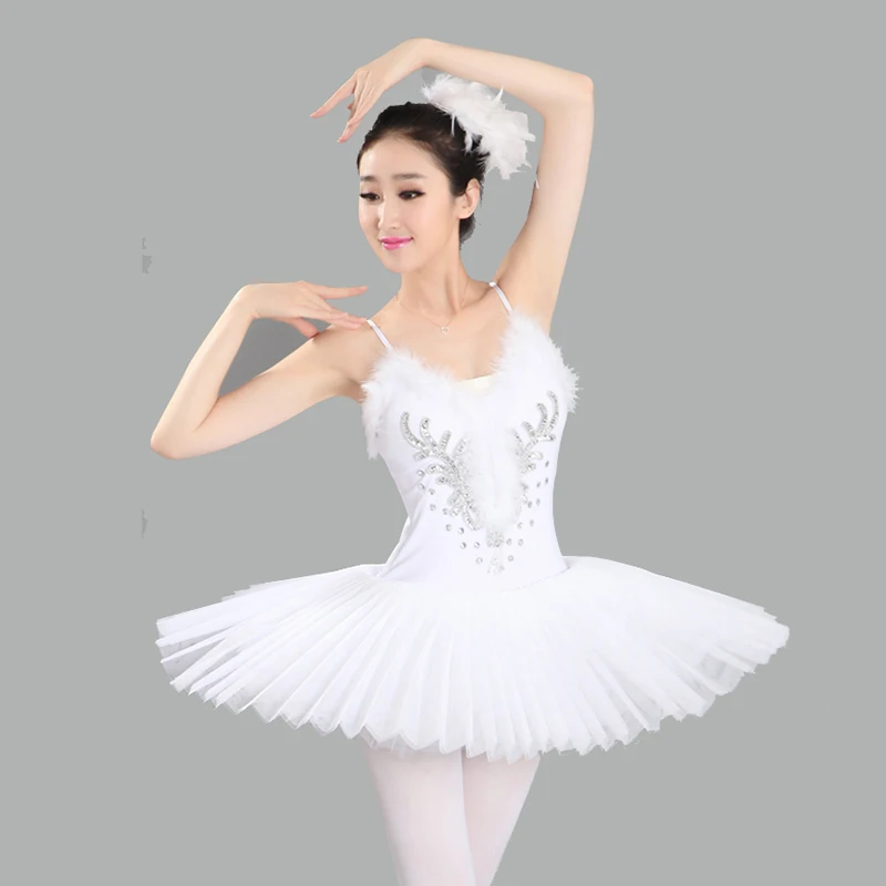 Балетная Одежда для взрослых белая танцевальная одежда с лебедем
