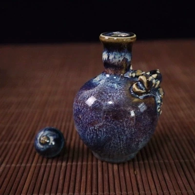 Античная фарфоровая печь с синей глазурью рельефная бутылка драконом | Дом и сад