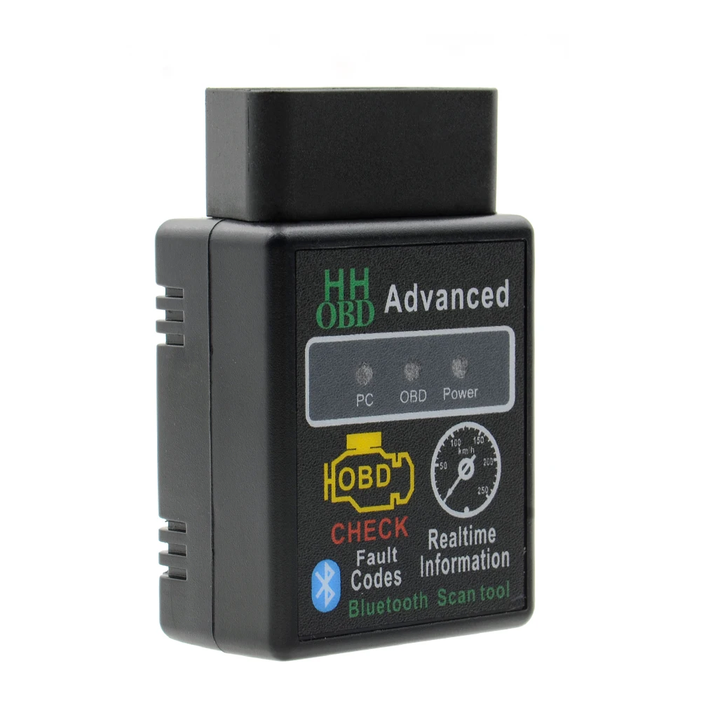 Новый дизайн HH OBD расширенный мини ELM327 v2.1 черный Bluetooth OBD2 автомобильный CAN