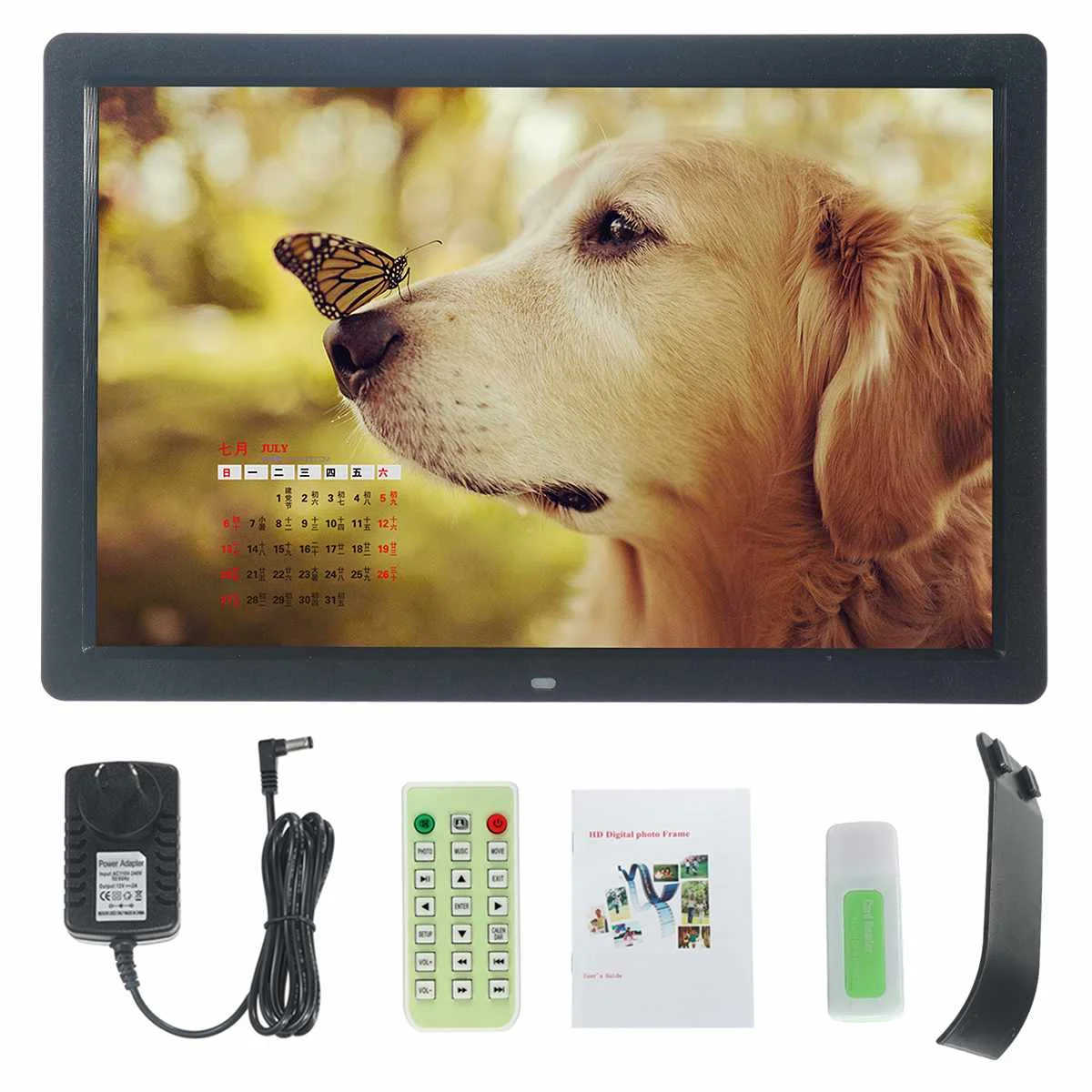17 inch HD Digital Photo Frame Gallery Advertising Machine with Remote Control 1440*900 LED Screen Electronic Picture Album