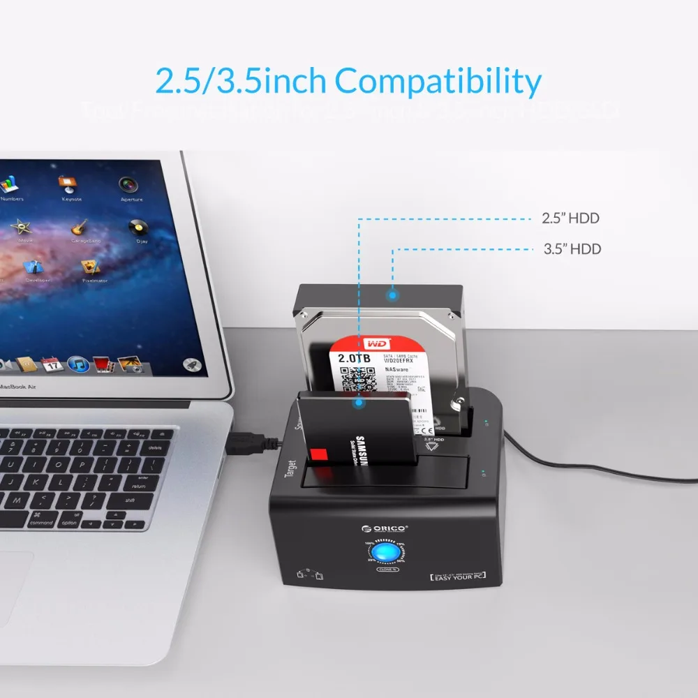 ORICO 2 5 и 3 дюймов USB3.0 &amp eSATA внешний жесткий диск док с 1 до клон док-станция для
