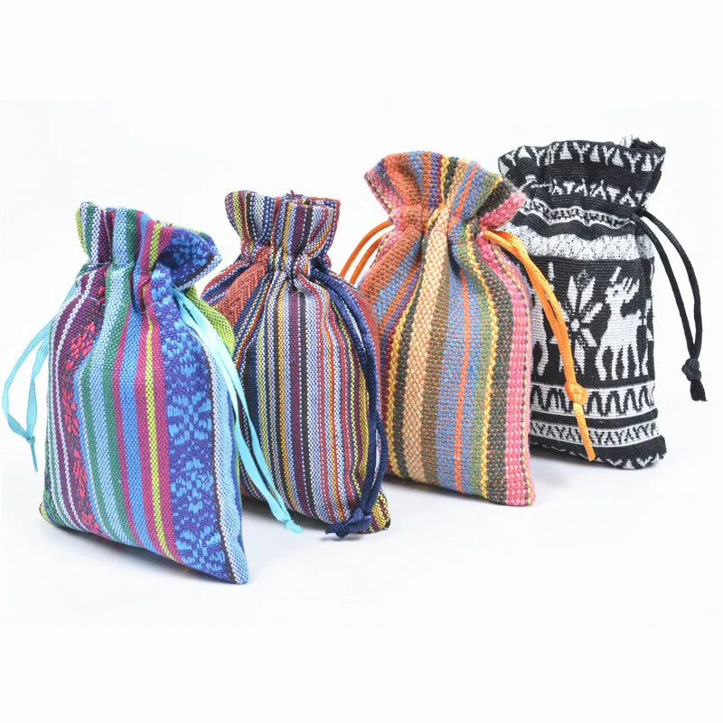 Drawstring тканевый мешок для подарков Упаковка хранения белья хлопковые мешочки