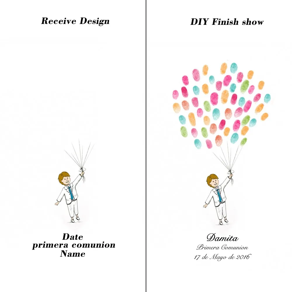 Гостевая книга ко дню рождения ребенка с отпечатком пальца декор для вечеринки