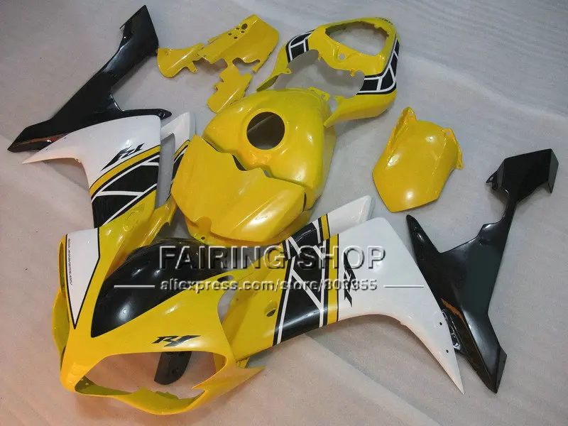 Желтые Обтекатели для мотоциклов V4CS YAMAHA YZFR1 2007 2008 кузов впрыска YZF R1 YZF1000 1000 07 08
