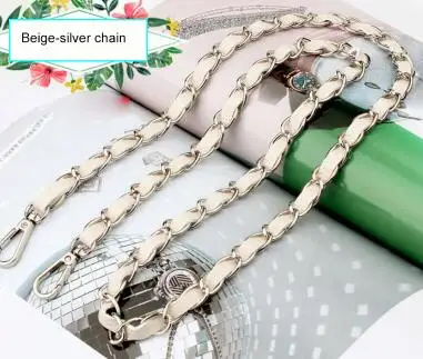 Beige-silver chain IMIDO распродажа, ремешок на цепочке для сумки, женские сменные ремешки на плечо, сумка на ремне, мягкий кожаный аксессуар, сумка, брендовая дизайнерская STP126 - Цвет: Beige-silver chain