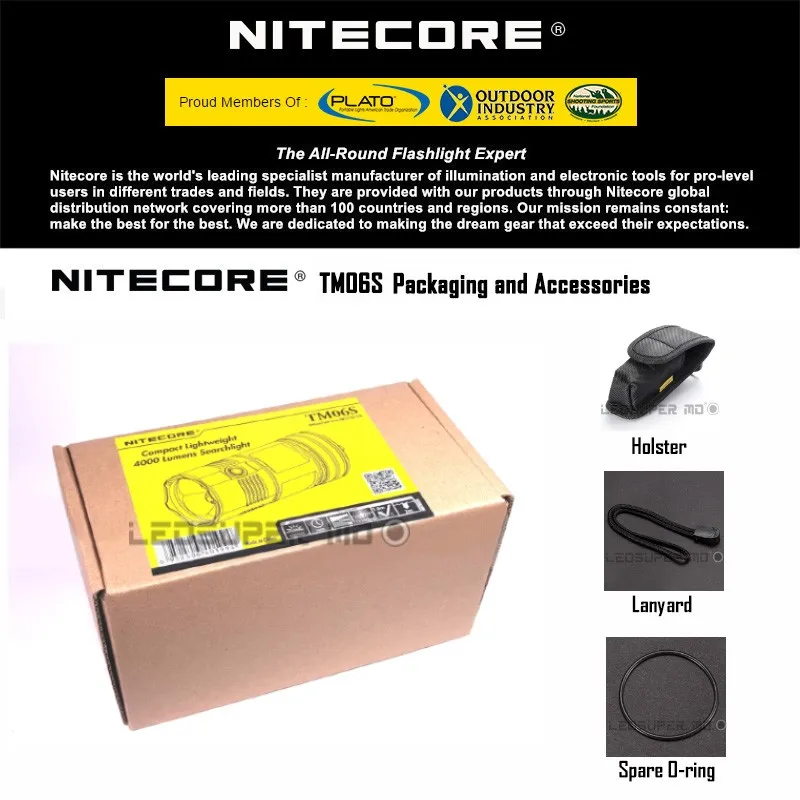 Продукт- крошечный Монстр Nitecore TM06S 4000 люменов CREE XM-L2 U3 светодиодный прожектор