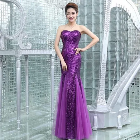 B Новые сексуальные блестки Angel-Fashion Новые милые золотые сетчатые кружева с блестками Длинные вечерние платья высокого качества - Цвет: B