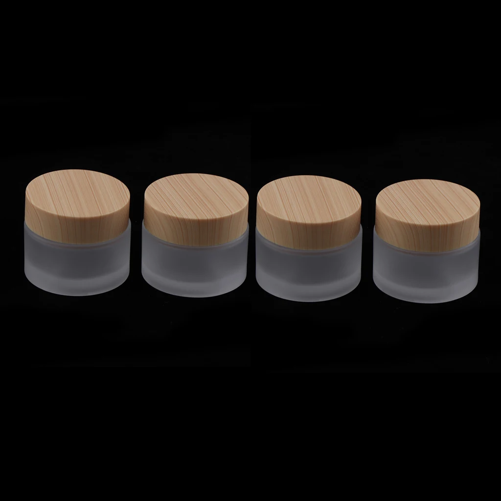 4 шт пустые стеклянные банки для крема лица многоразовые контейнеры круглые