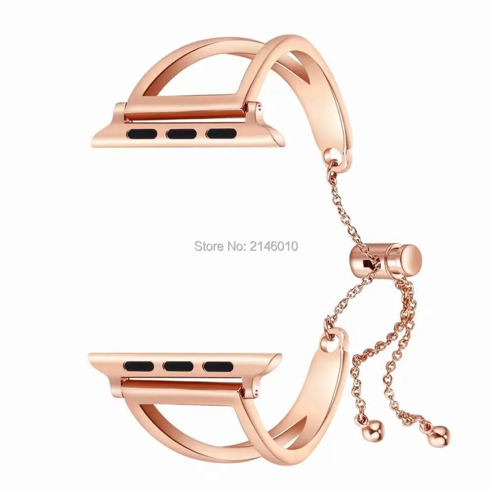 Ремешок из нержавеющей стали для Apple Watch Band браслет на цепочке iWatch Girl с блестками