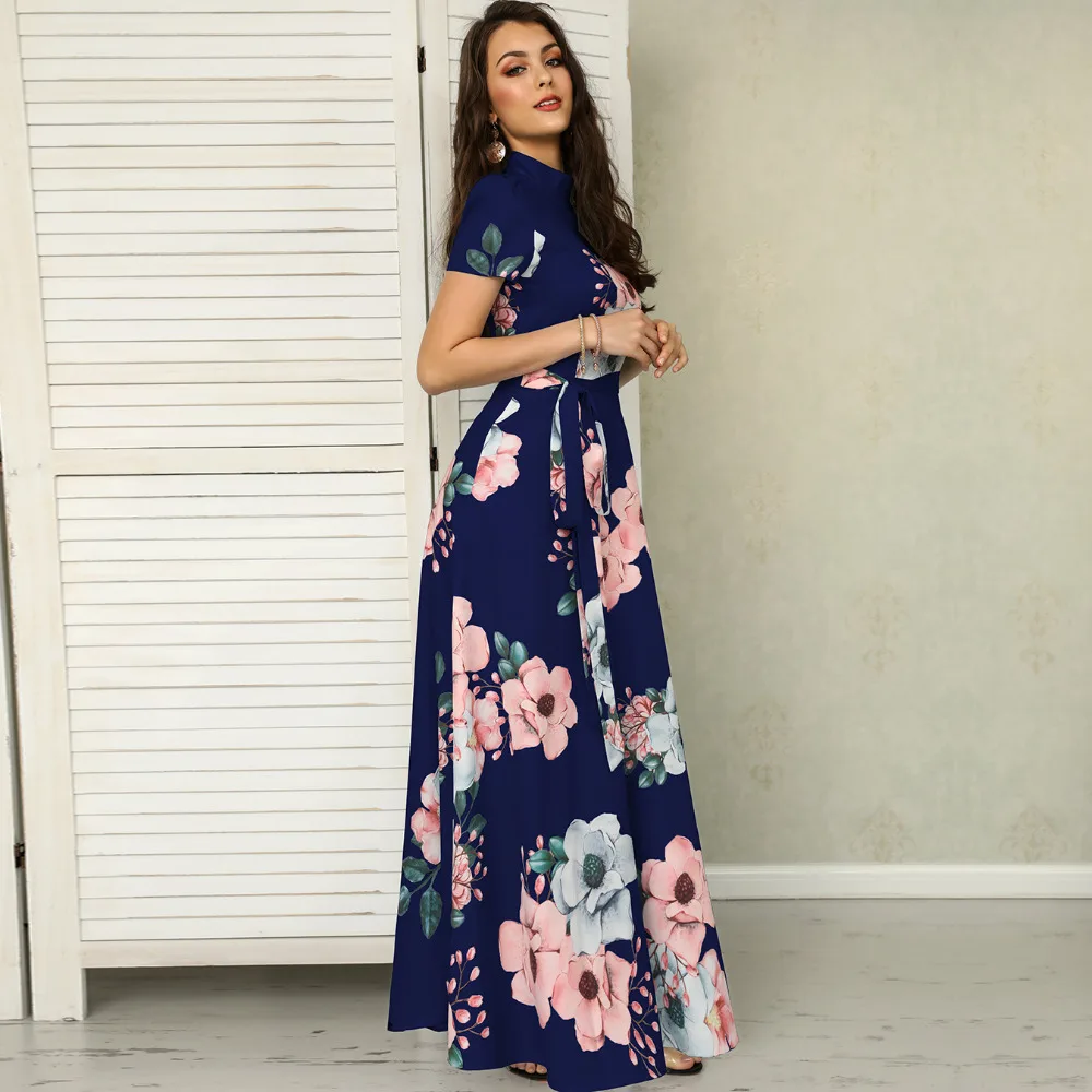2019 Мода весна Boho Винтажные наряды Для женщин Повседневное элегантные длинные