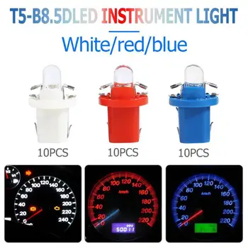 10pcs T5 B8.5D LED Car Light Bulb for Auto Dashboard Instrument Cluster Light High Efficiency Green Light Source Energy Saving 1