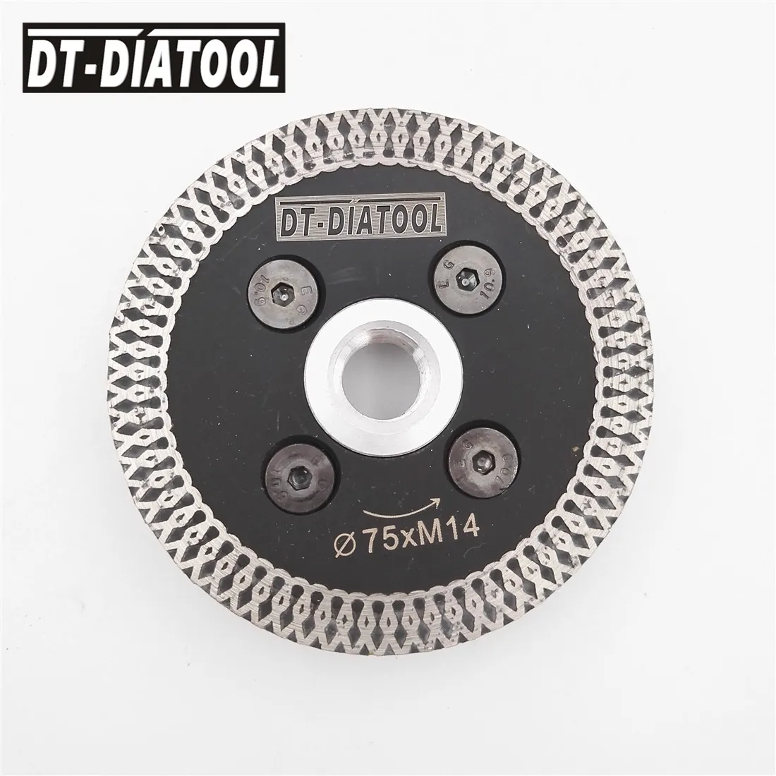 DT-DIATOOL 2 шт. 75 мм горячего прессования сетки turbo алмазной пилы 1 шт. съемный M14 фланец для резки резьба диск для камня мрамор