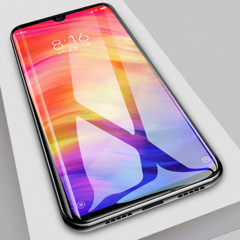 Полностью закрывающее стекло для Xiaomi Redmi Note 7, ультратонкая защитная пленка из закаленного стекла с защитой от царапин, HD защита для экрана, стекло для Redmi Note 7