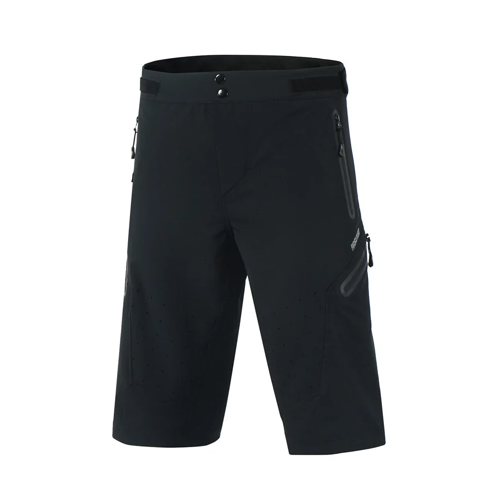 Black without pad ARSUXEO мужские шорты DH MTB велосипедные спортивные уличные шорты Горные Горный велосипед спортивный для велоспорта шорты внедорожные короткие штаны - Цвет: Black without pad