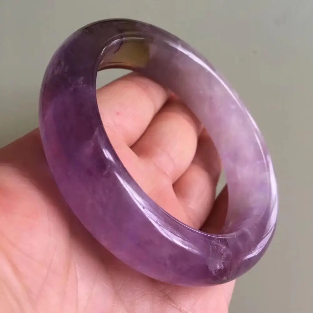 

Natural Lavender Amethyst Crystal Woman Bangle AAAA Inner Diameter 60mm