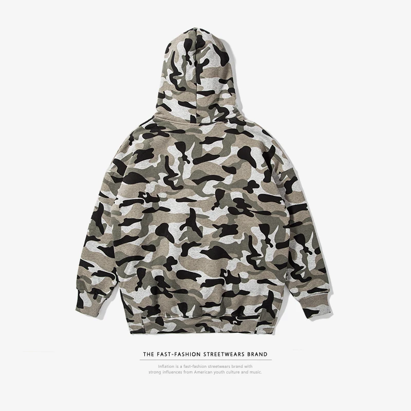 Инфляции Camo Hoodie Для мужчин модные толстовки с капюшоном оригинальный бренд