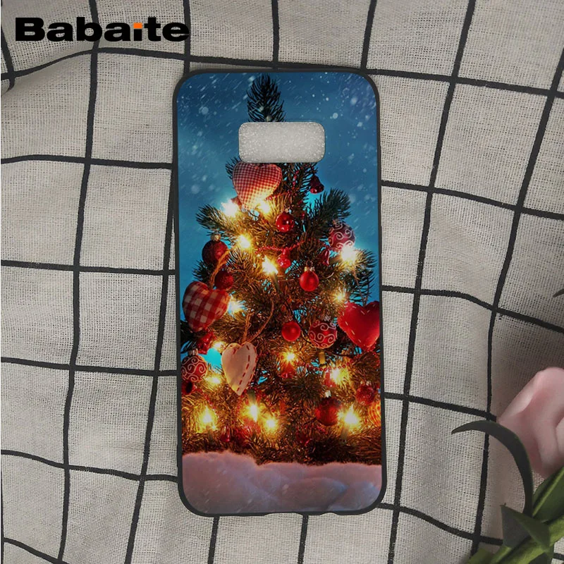 Чехол для телефона Merry Christmas черный мягкий силиконовый чехол из ТПУ Samsung Galaxy s9 s8 plus