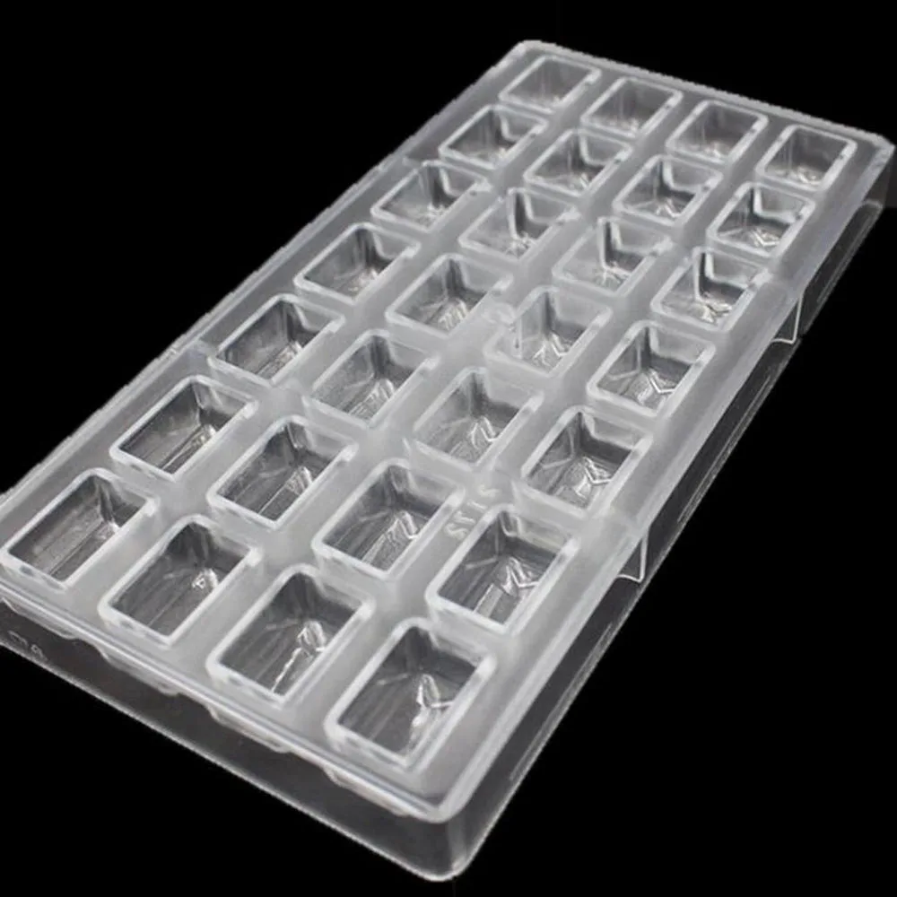Grainrain Rectangle Shaped DIY Chocolate Molds Clear Hard Plastic Polycarbonate PC Mould | Baking &amp Pastry Tools