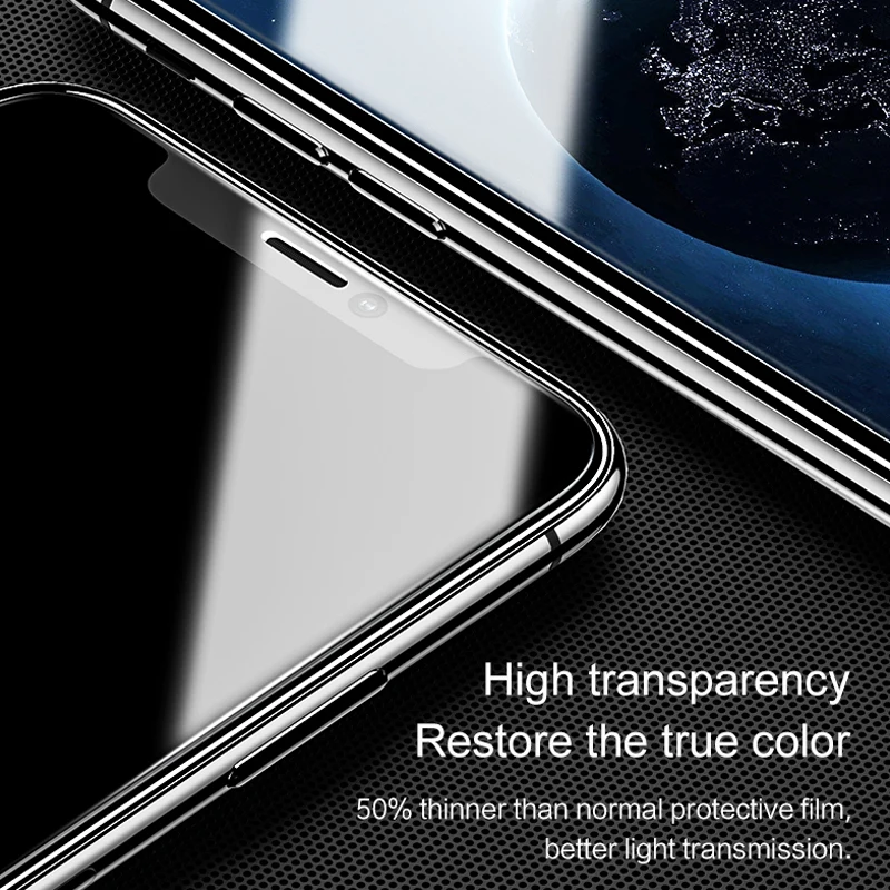 Защитное стекло USAMS для iPhone 0 15 мм из углеродного волокна 9 H 3D полное покрытие