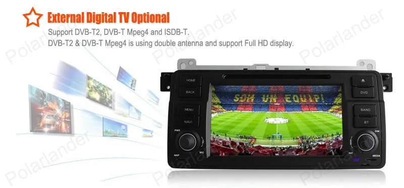 2 Din Android 4.4 Full Touch Panel GPS Navigation Car DVD Radio Player for BMW E46 Quad Core Mirror Link Wifi BT | Автомобили и