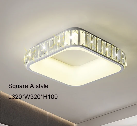 Square A style Хрустальная современная светодиодная потолочная люстра, спальня, кабинет, балкон, коридор, квадратный круглый треугольник, украшение дома, люстра, приспособление - Цвет абажура: Square A style