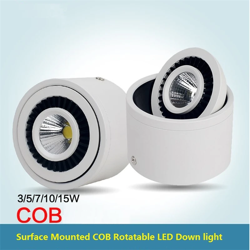 100 240 в 3 Вт 15 LED поверхностного монтажа вниз лампы 360 градусов вращающийся COB