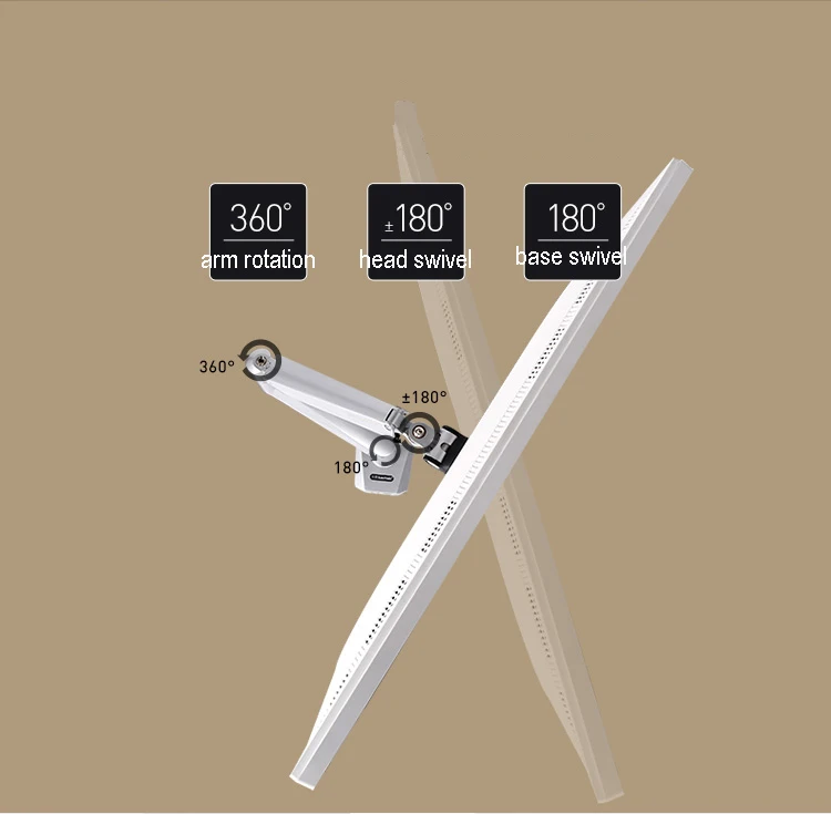 Loctek D7H Алюминиевый Настольный держатель монитора с газовой пружиной и полным