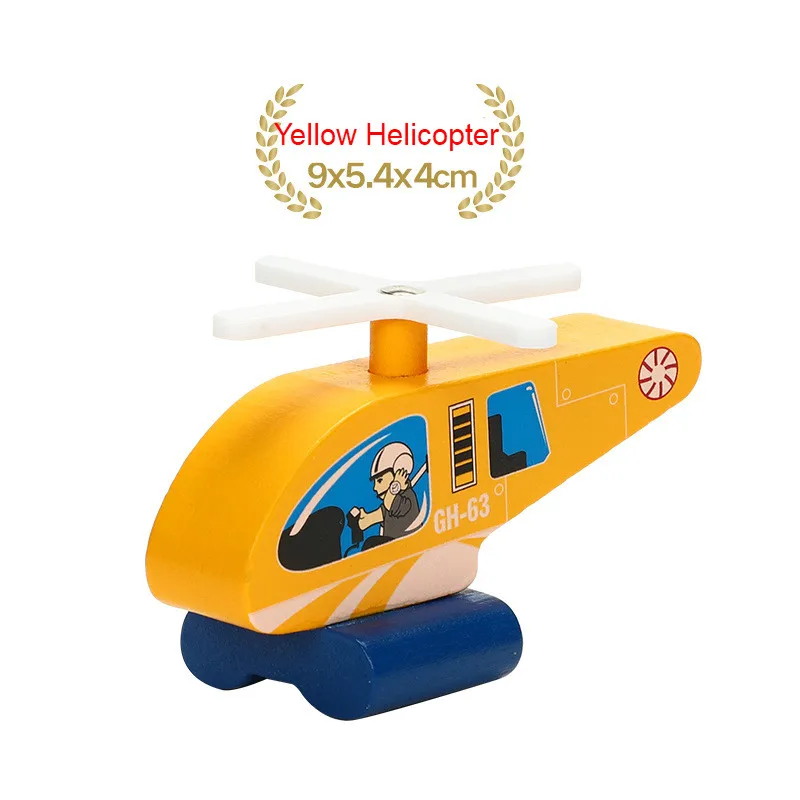 NO 23Yellow Helicopt EDWONE деревянный магнитный Поезд Самолет деревянная железная дорога автомобиль грузовик аксессуары игрушка для детей подходит дерево Toma s Biro треки подарки - Цвет: NO 23Yellow Helicopt