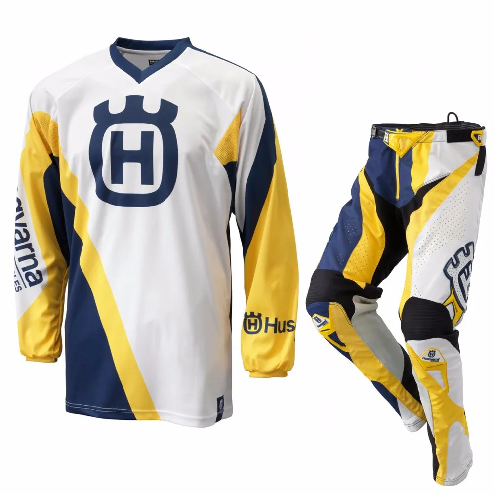 Новый Husqvarna Хаски Стиль мотокроссу езда Толстовка + MX мотоциклетные штаны