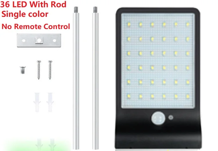 36 LED With Rod 03 36/48 светодиодов солнечный светильник водонепроницаемый светодиодный уличный солнечный светильник гирлянда настенный светильник s лампа на солнечной батарее с батареей - Испускаемый цвет: 36 LED With Rod 03