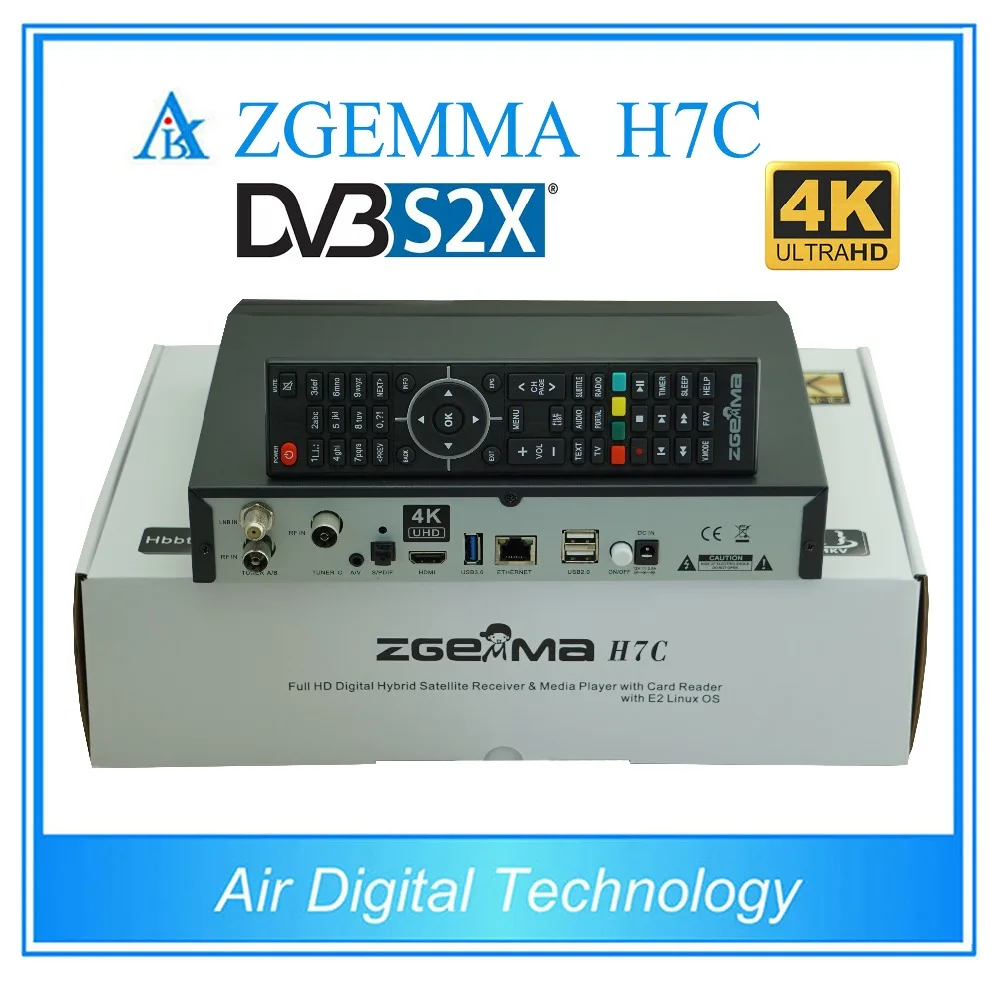 ТВ ресивер zgemma h7c 2 шт./лот 4k ultra hd dvb s2x/s2 + twin t2 & c поддержка мультипотока|receiver dvb|dvb cdvb