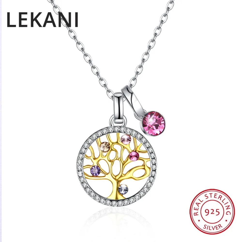 Женское Ожерелье с кристаллами LEKANI ожерелье кулоном из серебра 925 пробы золотым