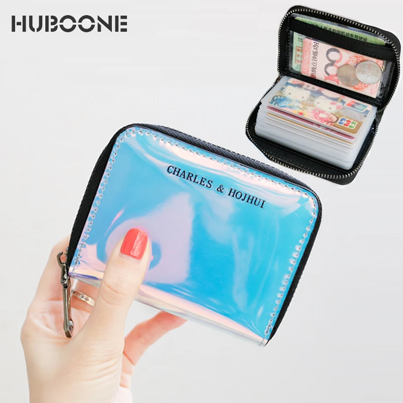 20 битный держатель для карт кошелек Женский Цветной лазерный голографический