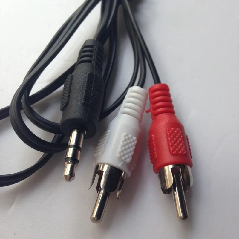 _ 1 м Aux аудио кабель линия 3 5 мм стерео к 2 RCA Y кабеля для ПК DVD TV VCR динамиков камеры