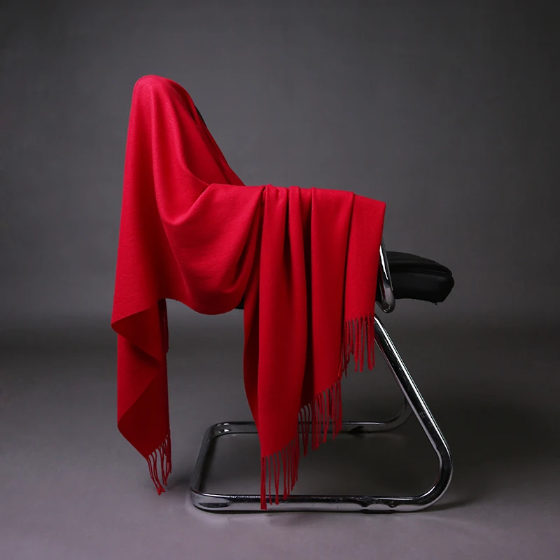 Шарфы из кашемира красного цвета для женщин с бахромой, теплый зимний шарф, высокое качество, женский шарф для вечеринок на открытом воздухе, большой платок.