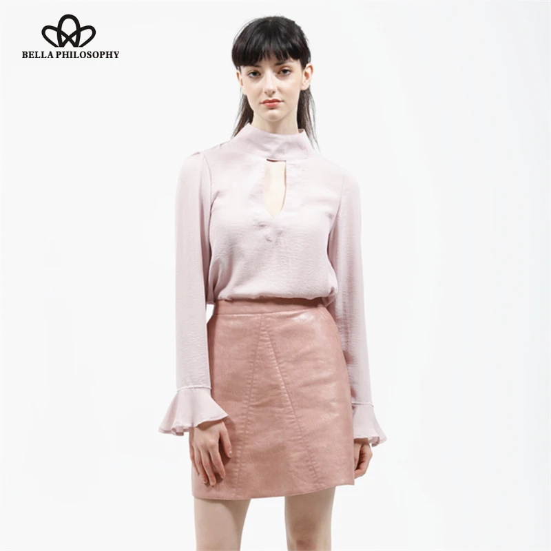 Женская блузка Heydress с длинным рукавом стоячим воротником и отверстиями открытой