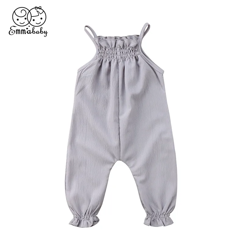 Эластичный комбинезон для новорожденного на лямках маленьких девочек без