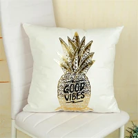 bronzing christmas cushion cover gold printed pillow cover decorative soft pillow case new
