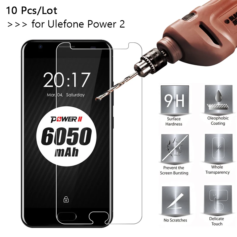 Закаленное стекло премиум класса 10 шт./лот 2.5D 0 26 мм 9H для Ulefone Power 2 защитная пленка