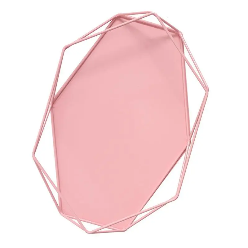 Pink 3 цвета, нордический домашний декоративный лоток, геометрический лоток для хранения ювелирных изделий, стенд для фотосессии, маленький лоток для хранения предметов - Цвет: Pink