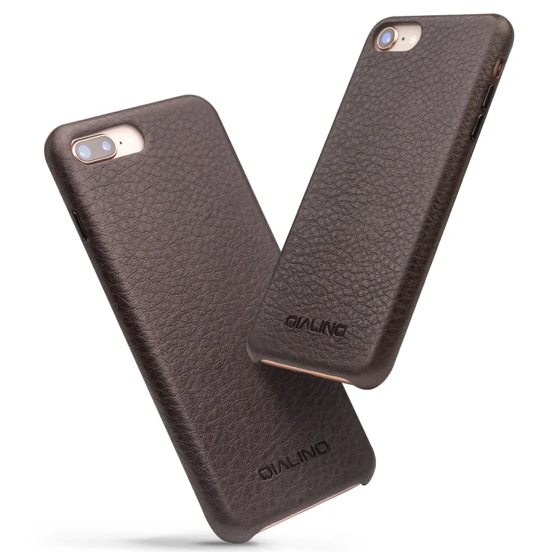 

QIALINO Fashion Business Style Phone Case for iPhone 7 Luxury Pure Handmade Genuine Leather Back Cover for iPhone 7 plus
