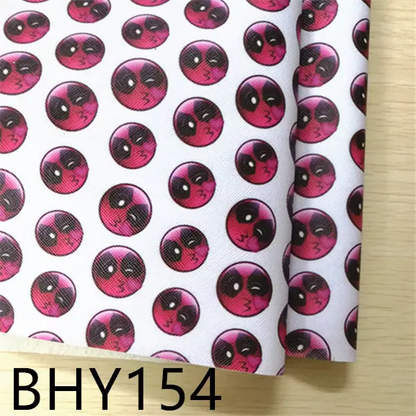 BHY154 7,6*12 дюймов с рисунками героев мультфильма синтетический кожаная ткань для DIY аксессуары BHY154 - Цвет: BHY154