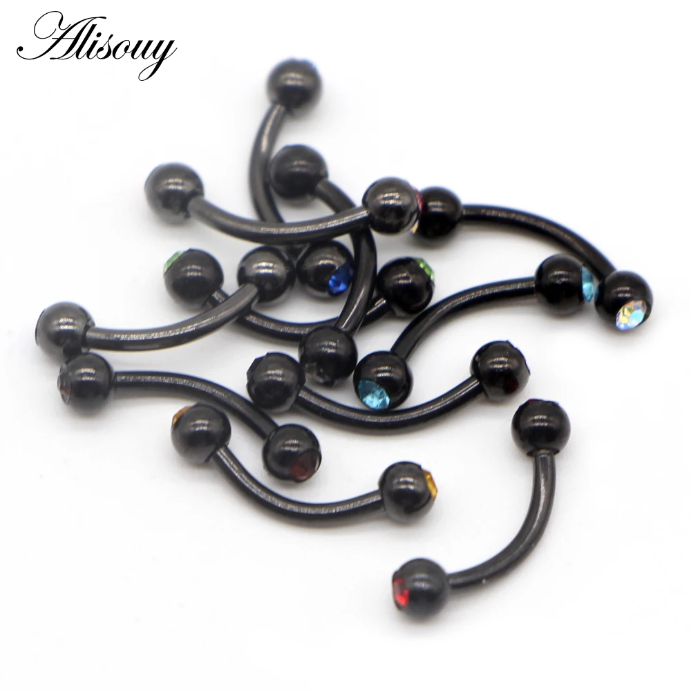 Alisouy 1PCS Surgical Stainless Steel Eyebrow Nose Lip Captive Bead Ring Tongue Piercing Tragus Cartilage Earring Body Jewelry