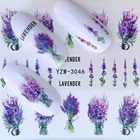 1 шт. 2022 Лавандовый букет водные наклейки украшения для ногтей фиолетовый Цветущий цветок слайды красота наклейки для ногтей
