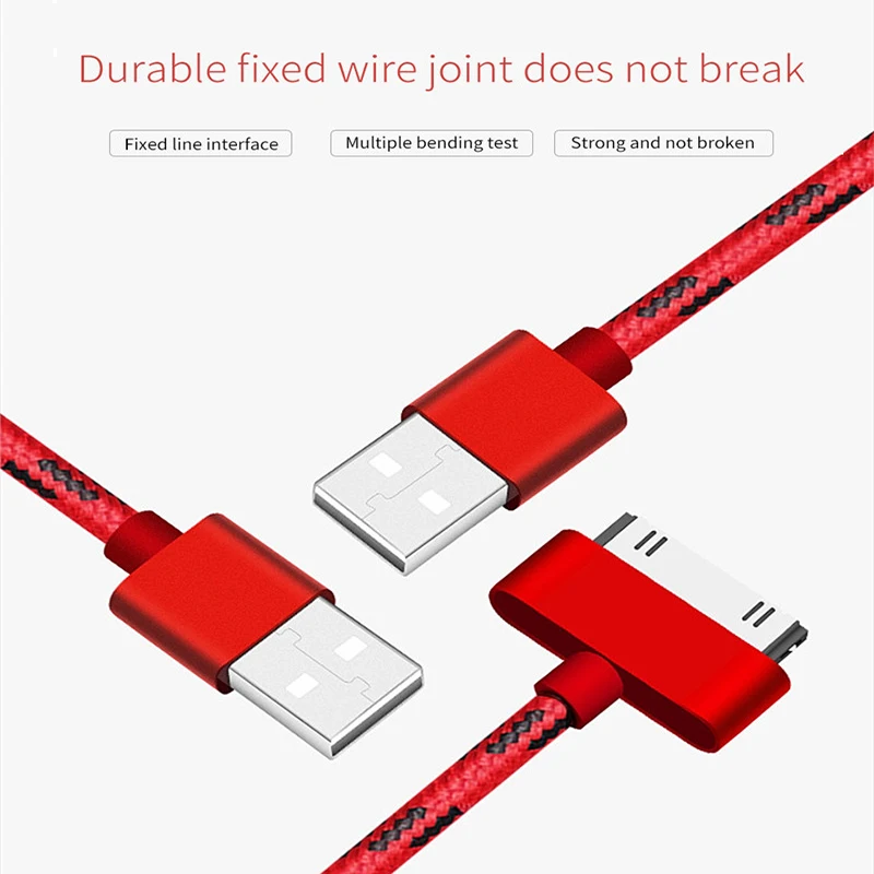 30 Pin USB кабель 2.4A Быстрая зарядка зарядное устройство адаптер синхронизации данных код для iPhone 4 4S 3g S 3g iPad 1 2 3 iPod Nano itouch