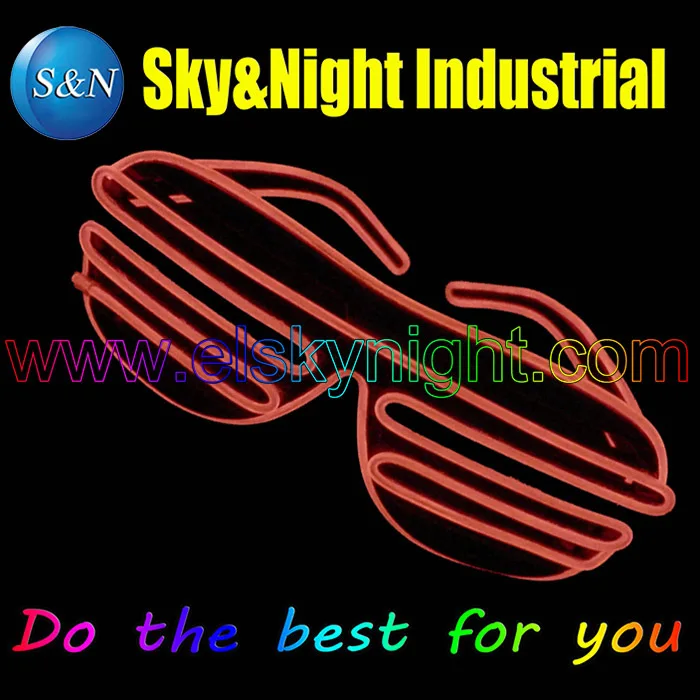 

Shutter Led GLasses-Orange-2017New Arrival EL Wire Glowing Flash Glasses with Battery Box for DJ/Party/Christmas Holiday