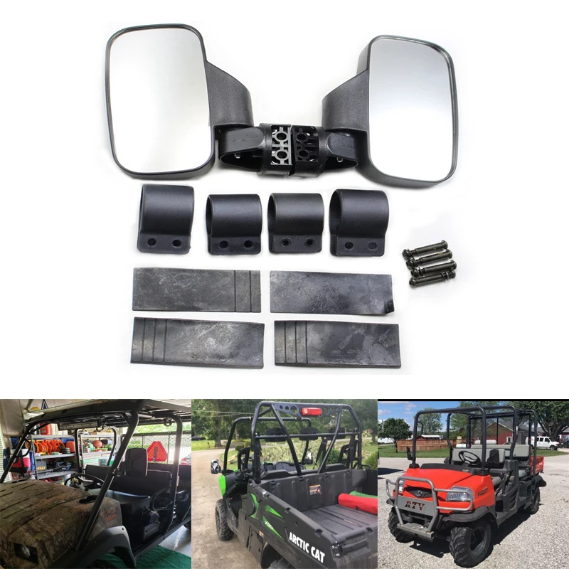 Комплект боковых зеркал заднего вида UTV ATV 2 шт. 1 75 дюйма рулонная планка для Polaris